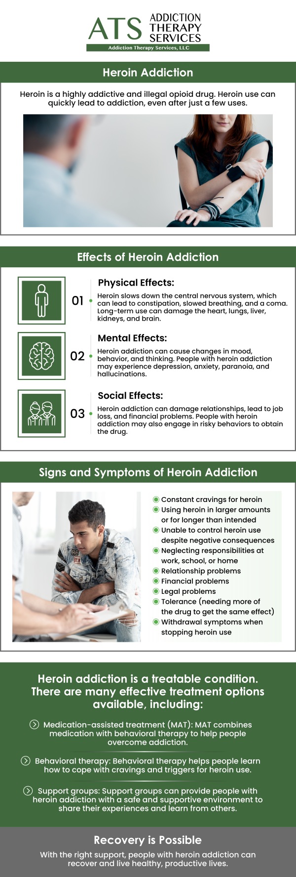 If you are seeking effective heroin addiction treatment in Columbus, OH, Addiction Therapy Services (ATS), led by Board-certified Dr. William Rothe, M.D., offers a path to lasting recovery. Our program utilizes proven Medication-Assisted Treatment (MAT), including Suboxone/Buprenorphine, to manage withdrawal and cravings, integrated seamlessly with counseling. We provide a confidential, physician-led environment focused on addressing the psychological roots of addiction for true healing. For more information, contact us or schedule an appointment online. We are conveniently located at 4760 Sawmill Road, Suite B Columbus, OH 43235.